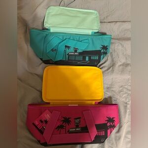 Trader Joe’s mini cooler insulated bags - turquoise and hot pink - new